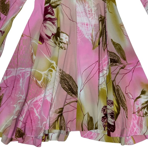Le Shack by Tracy Feith Pink/Green Floral Tie Dress 4 - Picture 4 of 10